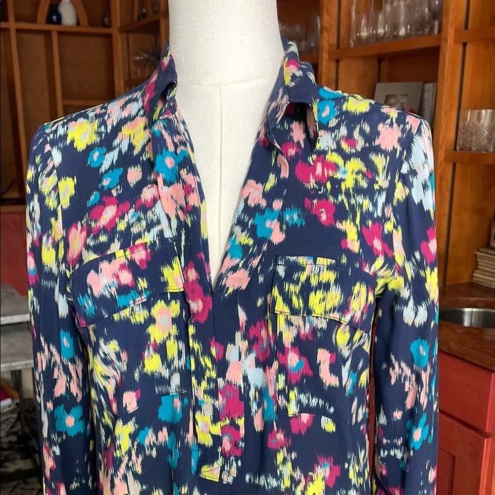 Splendid Floral Long Sleeve Blouse EUC XS - Picture 2 of 9